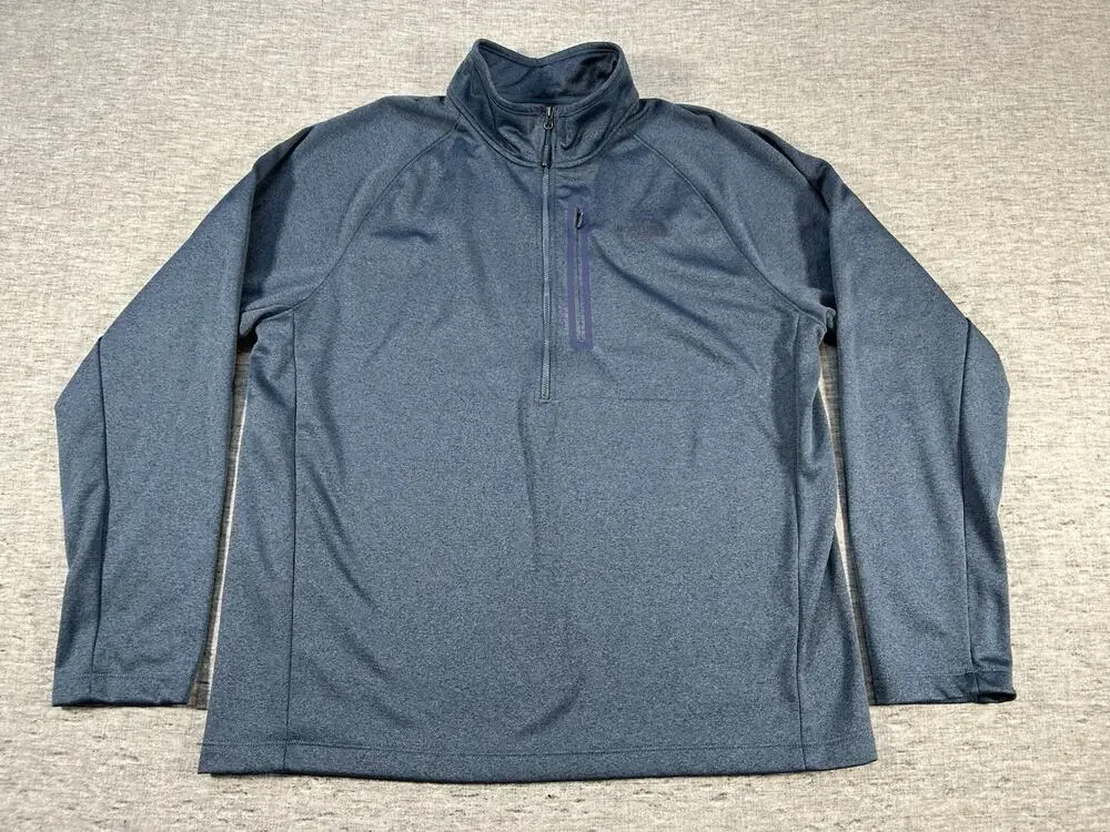 The North Face 1/2-Zip Pullover Mens Extra Large Blue Activewear Fleece Sweater